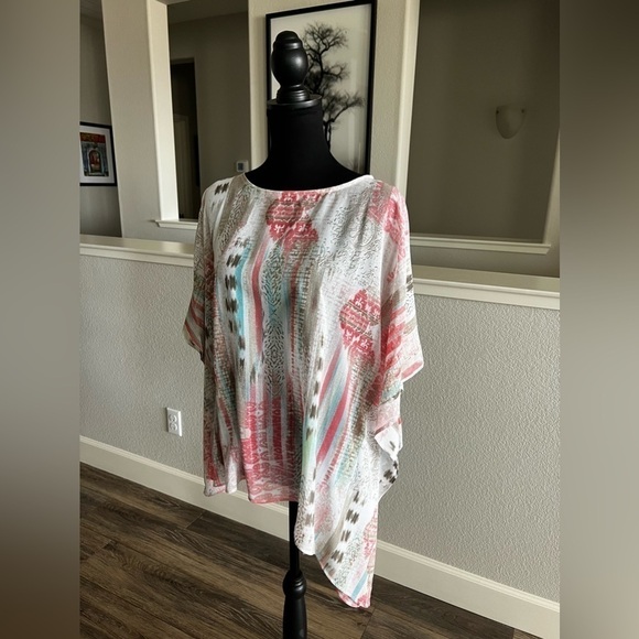 Chico’s ASYMMETRICAL PONCHO BLOUSE - SMALL/MEDIUM - Picture 3 of 7
